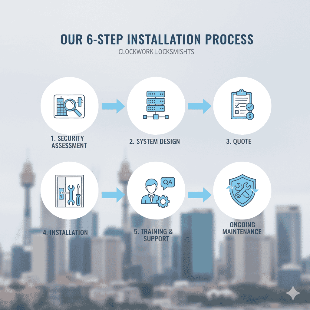 Your Guide to Access Control Systems for Sydney Businesses | 2 | 6 Step Process of Access Control System Installation